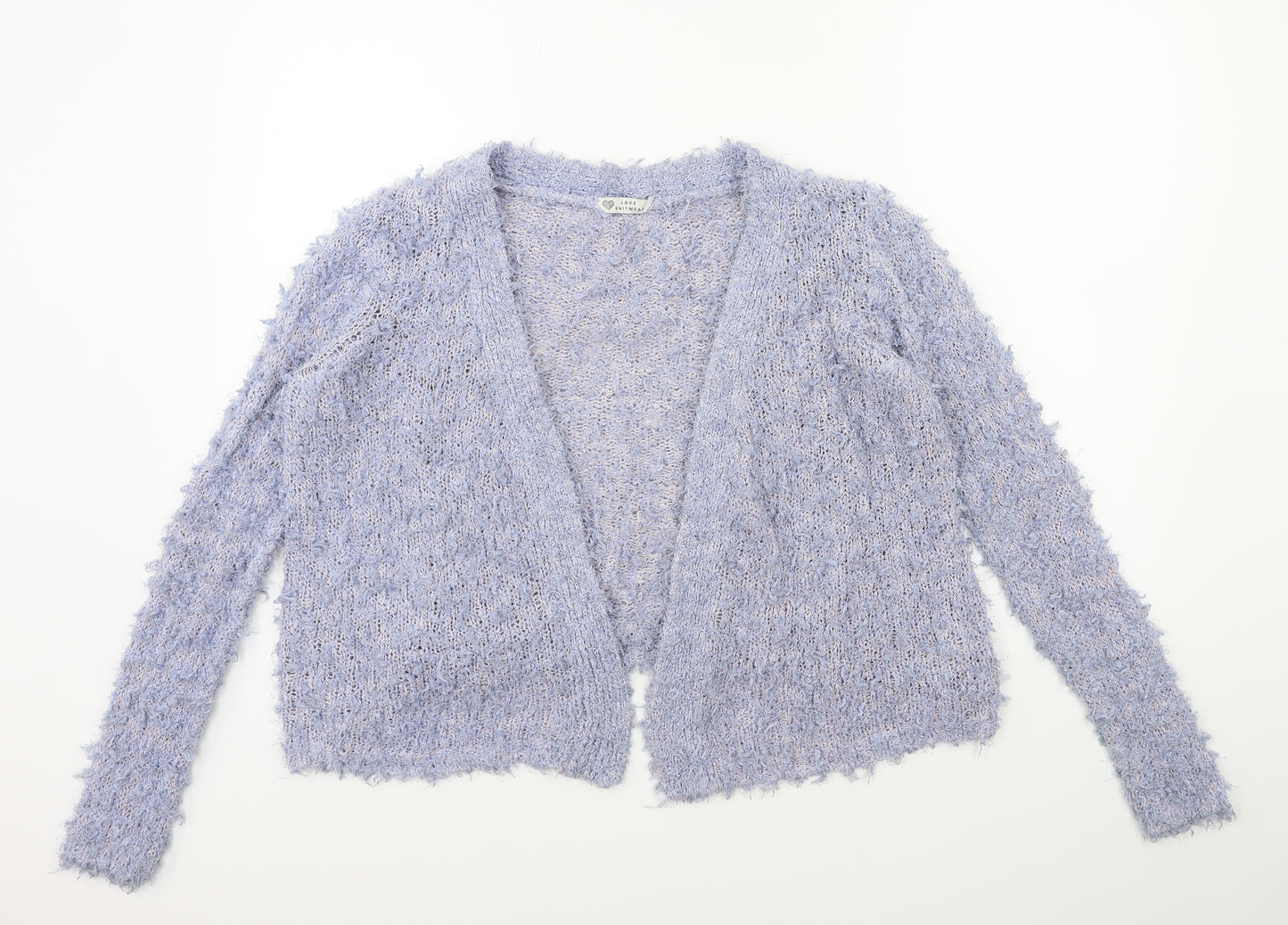 love knitwear Womens Blue  Knit Cape Jumper Size 14