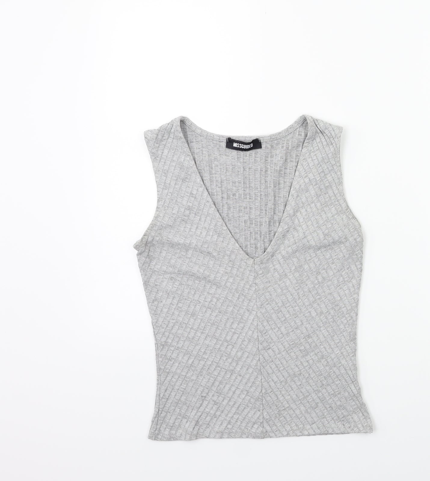 Missguided Womens Grey   Basic Tank Size 8