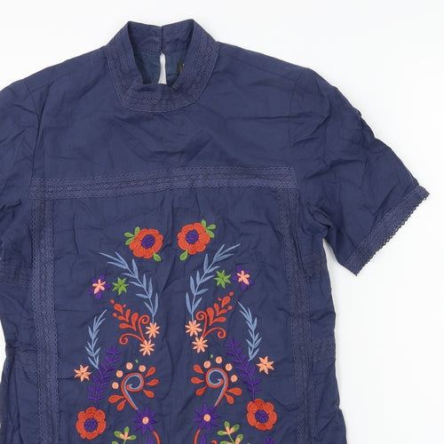 Fashion Union Womens Blue Floral  Shift  Size 10