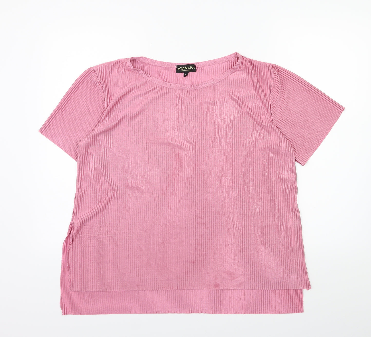 AYANAPA Womens Pink   Basic T-Shirt Size 10