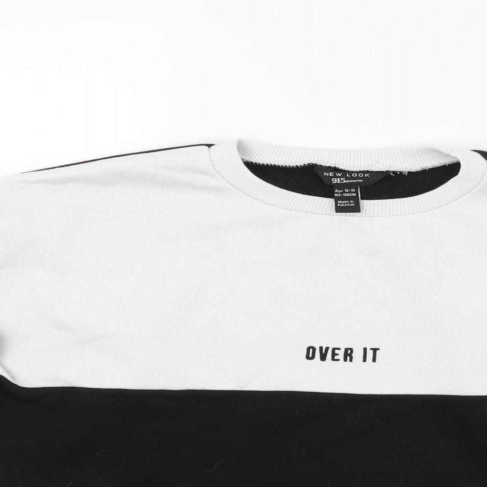 New Look Girls Black   Pullover Sweatshirt Size 12 Years  - Over it