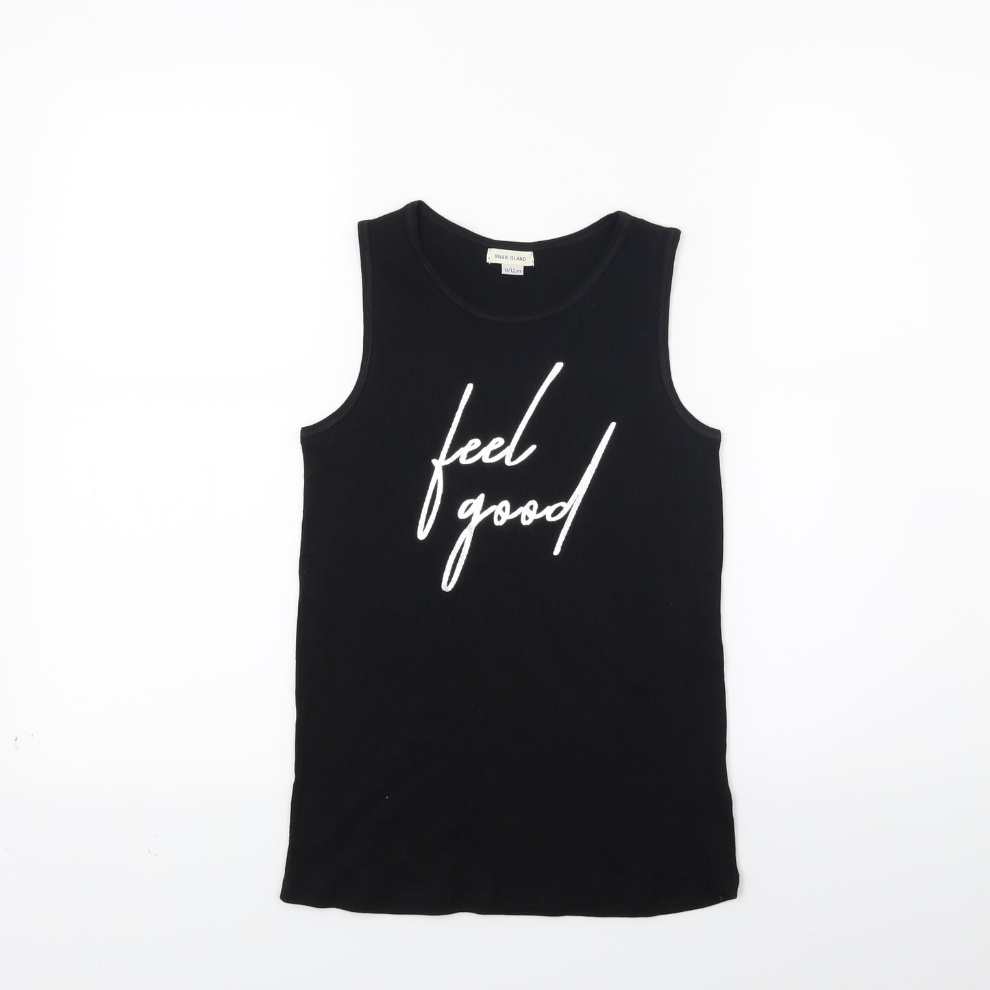 River Island Girls Black   Basic Tank Size 11-12 Years  - Feel good
