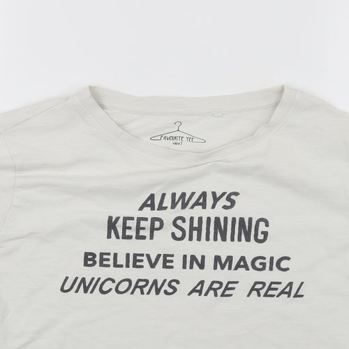 NEXT Girls White   Cropped T-Shirt Size 10 Years  - Unicorns