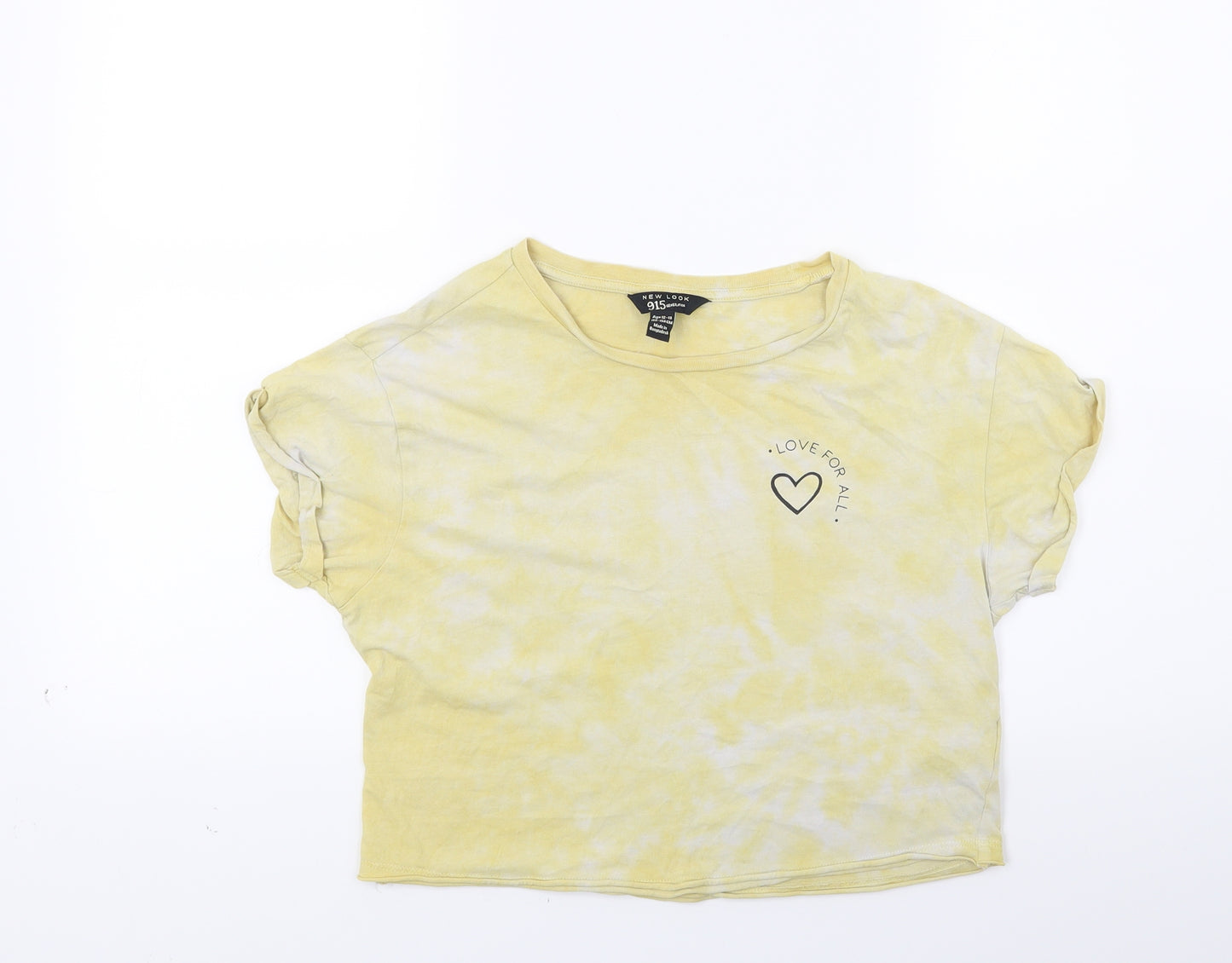 New Look Girls Yellow   Basic T-Shirt Size 13 Years  - Love