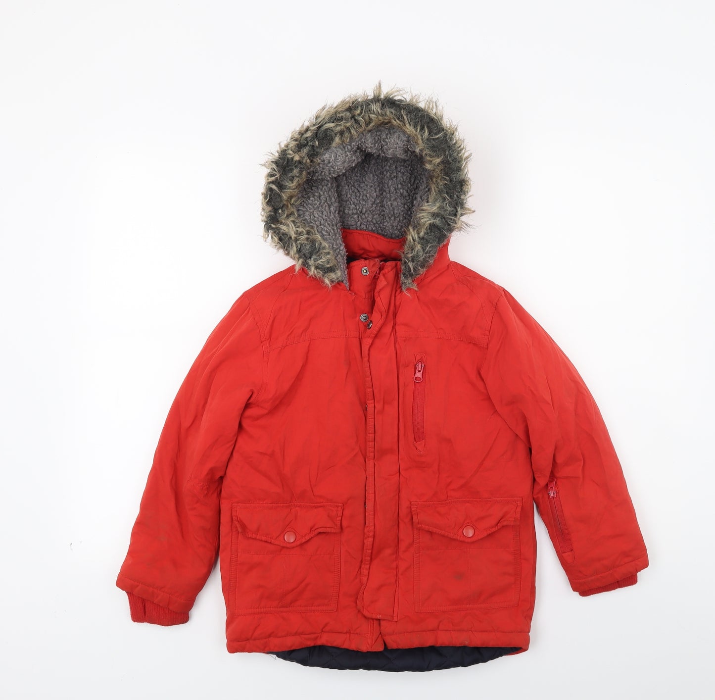 Nut meg Boys Red   Parka Coat Size 7-8 Years