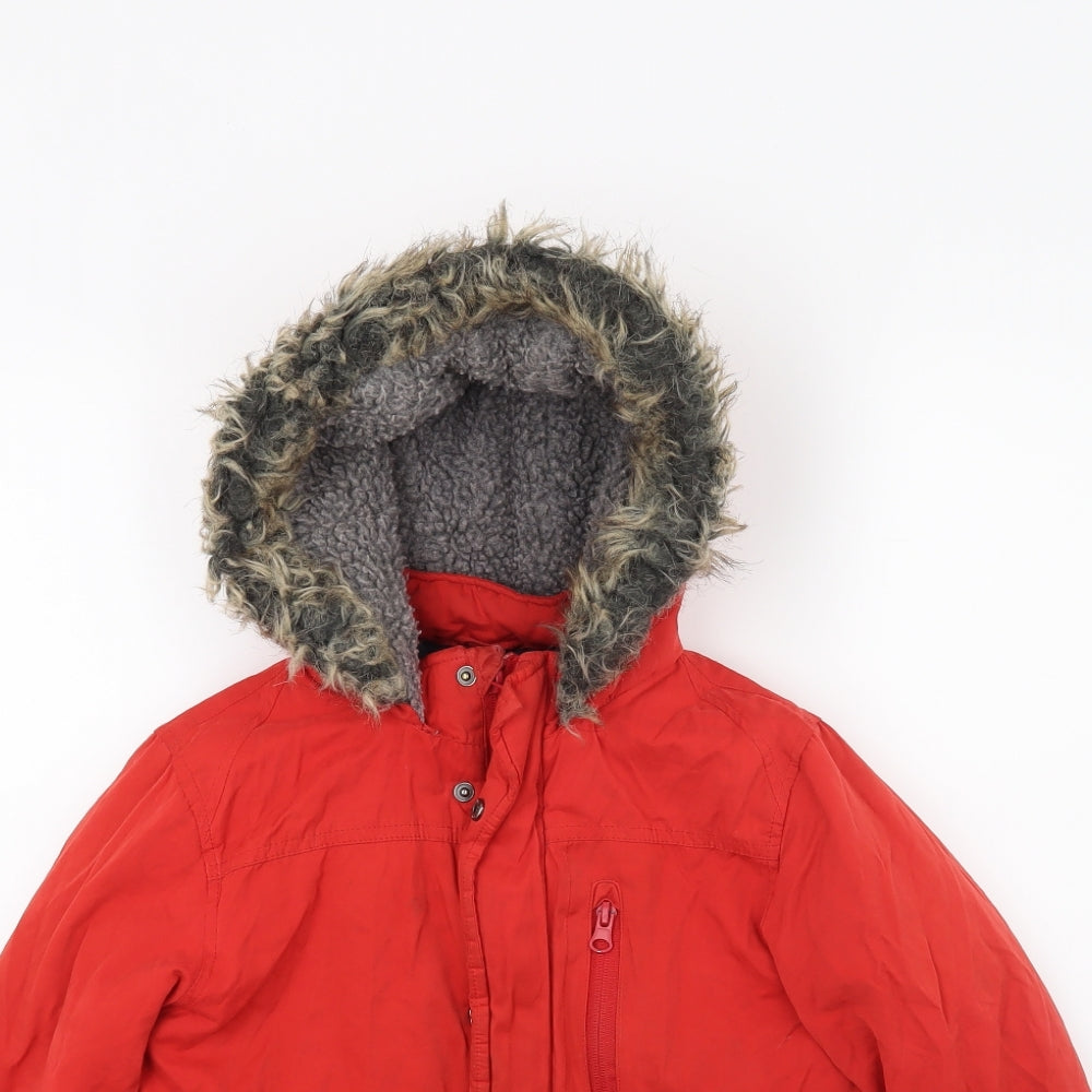 Nut meg Boys Red   Parka Coat Size 7-8 Years