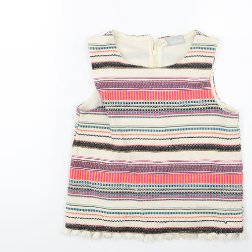 NEXT Girls Beige Striped  Tunic Tank Size 12 Years