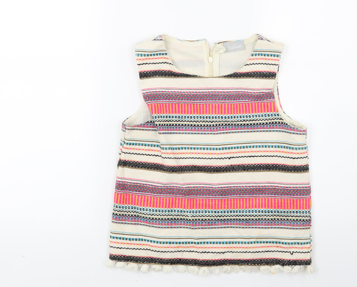 NEXT Girls Beige Striped  Tunic Tank Size 12 Years