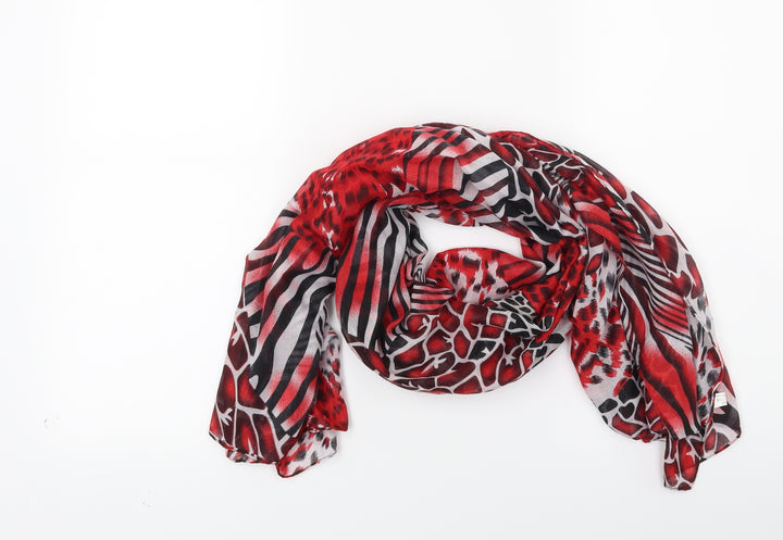 Preworn Womens Red Animal Print Scarf