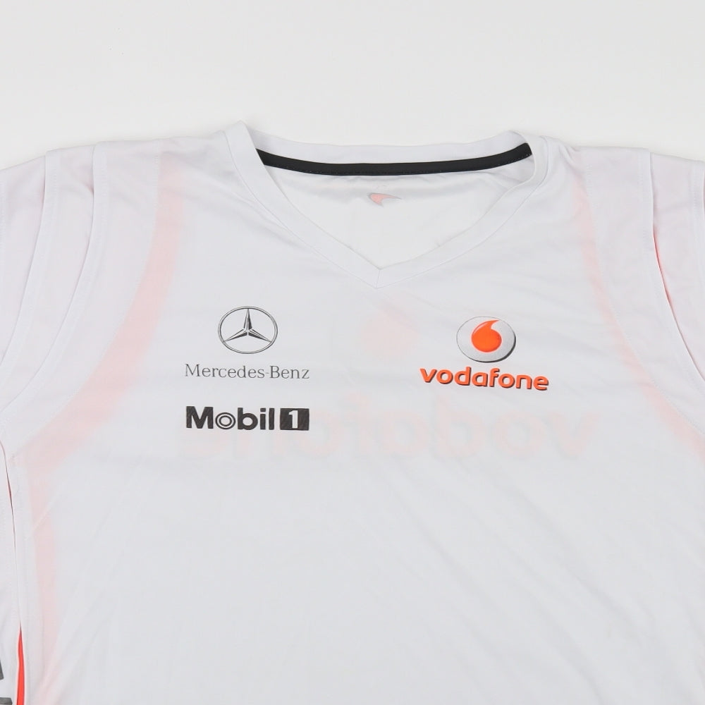 Vodafone Mclaren Mens White    T-Shirt Size 2XL  - McLaren F1 Signed Unkown