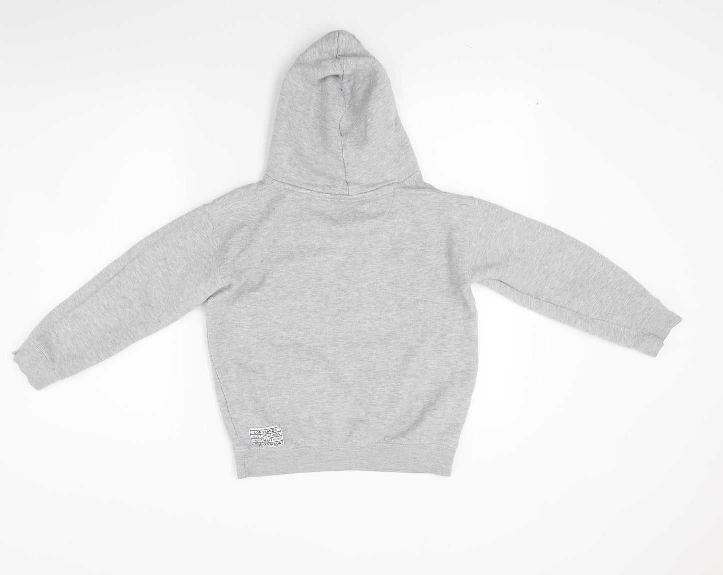 Longsands Boys Grey   Pullover Hoodie Size 10-11 Years  - Longsands Logo