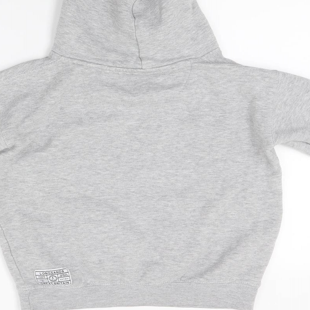 Longsands Boys Grey   Pullover Hoodie Size 10-11 Years  - Longsands Logo