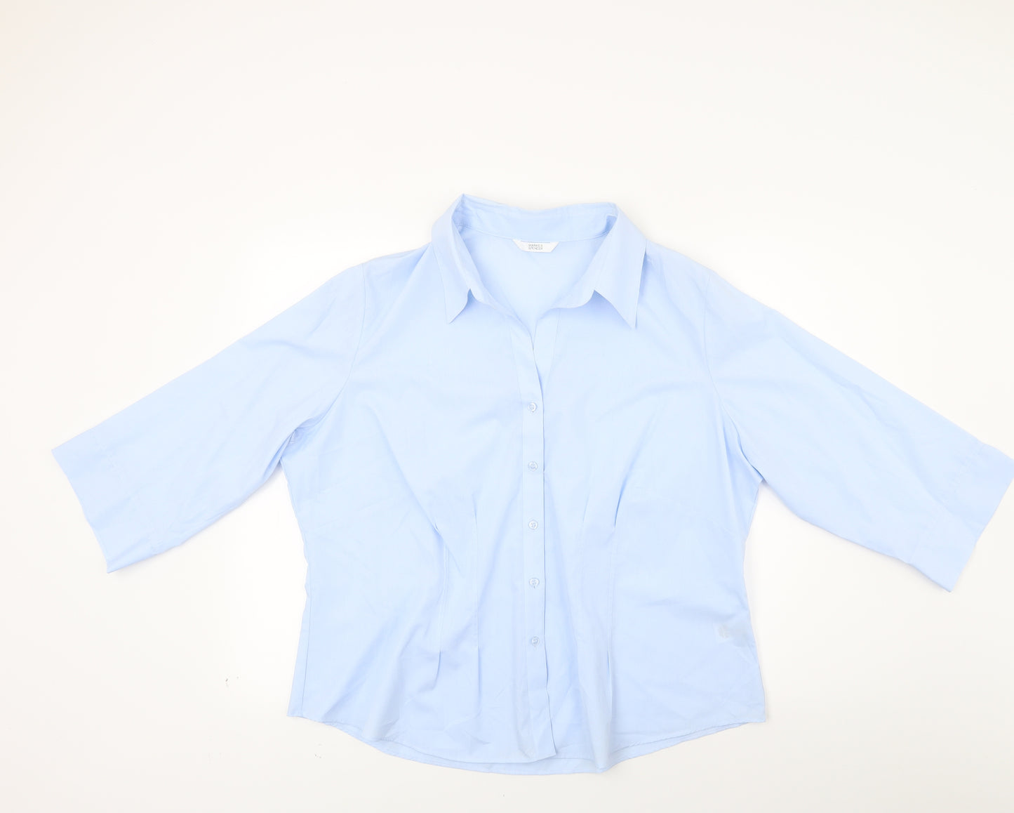 Marks and Spencer Womens Blue   Basic Button-Up Size 22