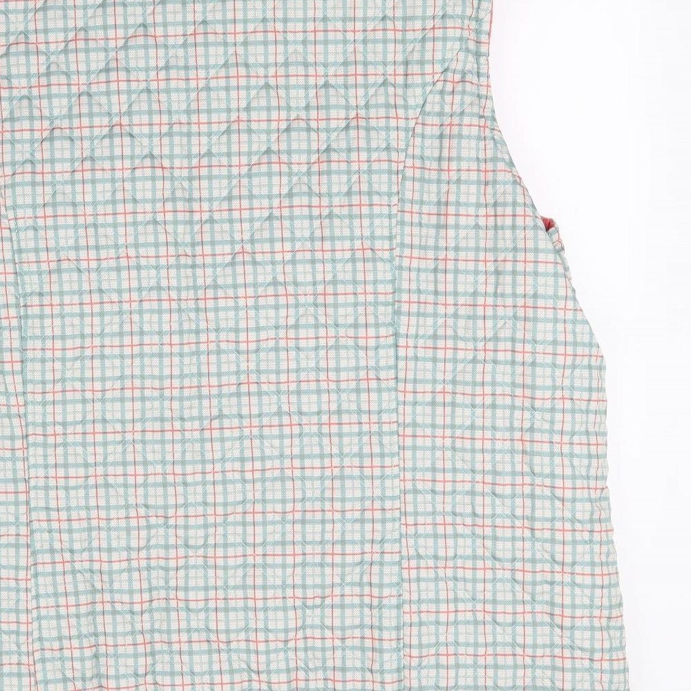 Damart Womens Green Check  Gilet Coat Size 26