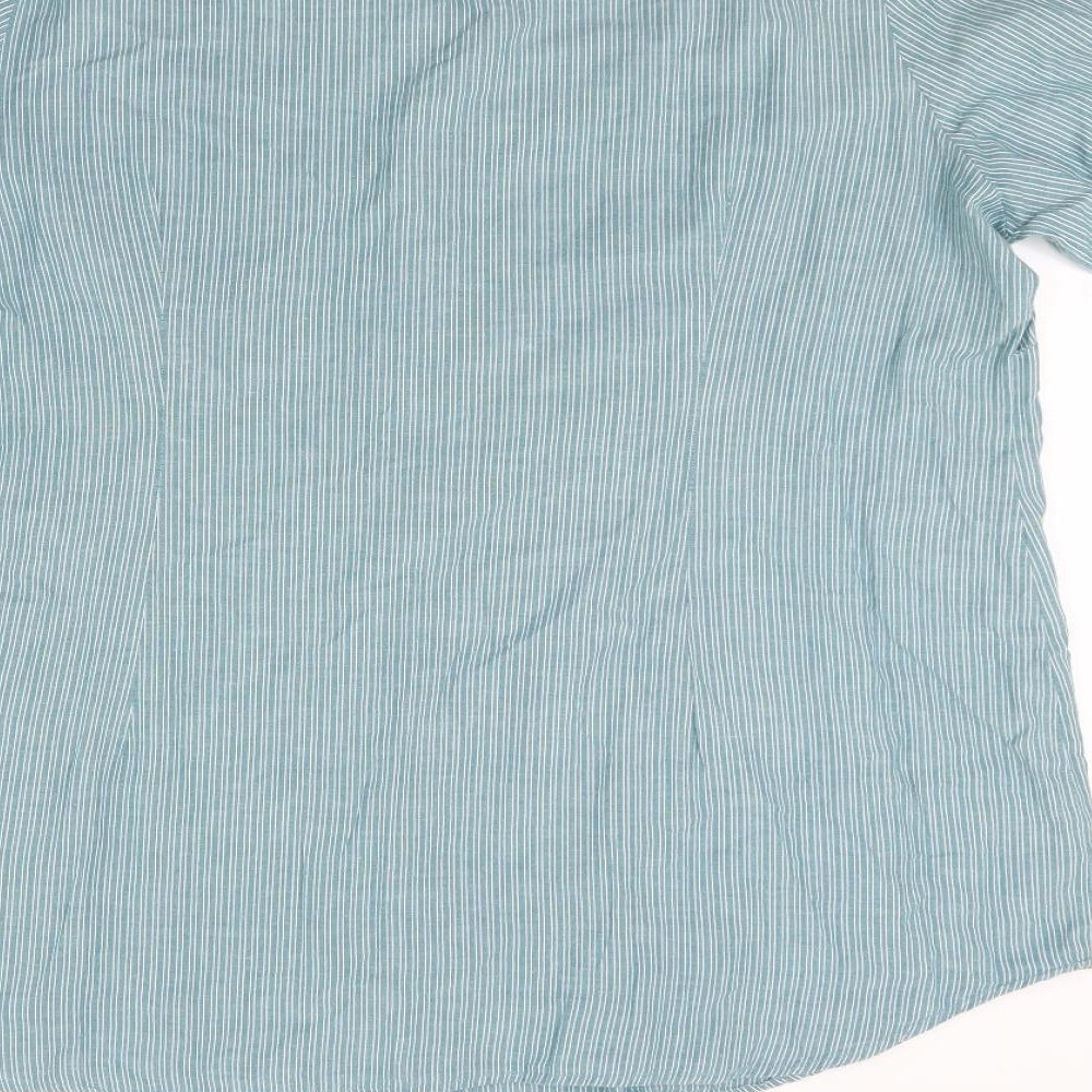 BM Womens Green Striped  Basic Button-Up Size 20