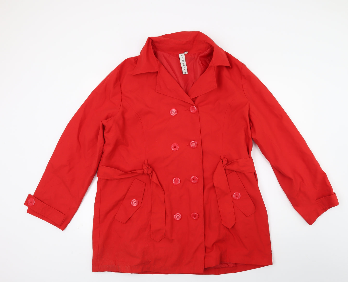 Tommy&kate Womens Red   Overcoat Coat Size 20