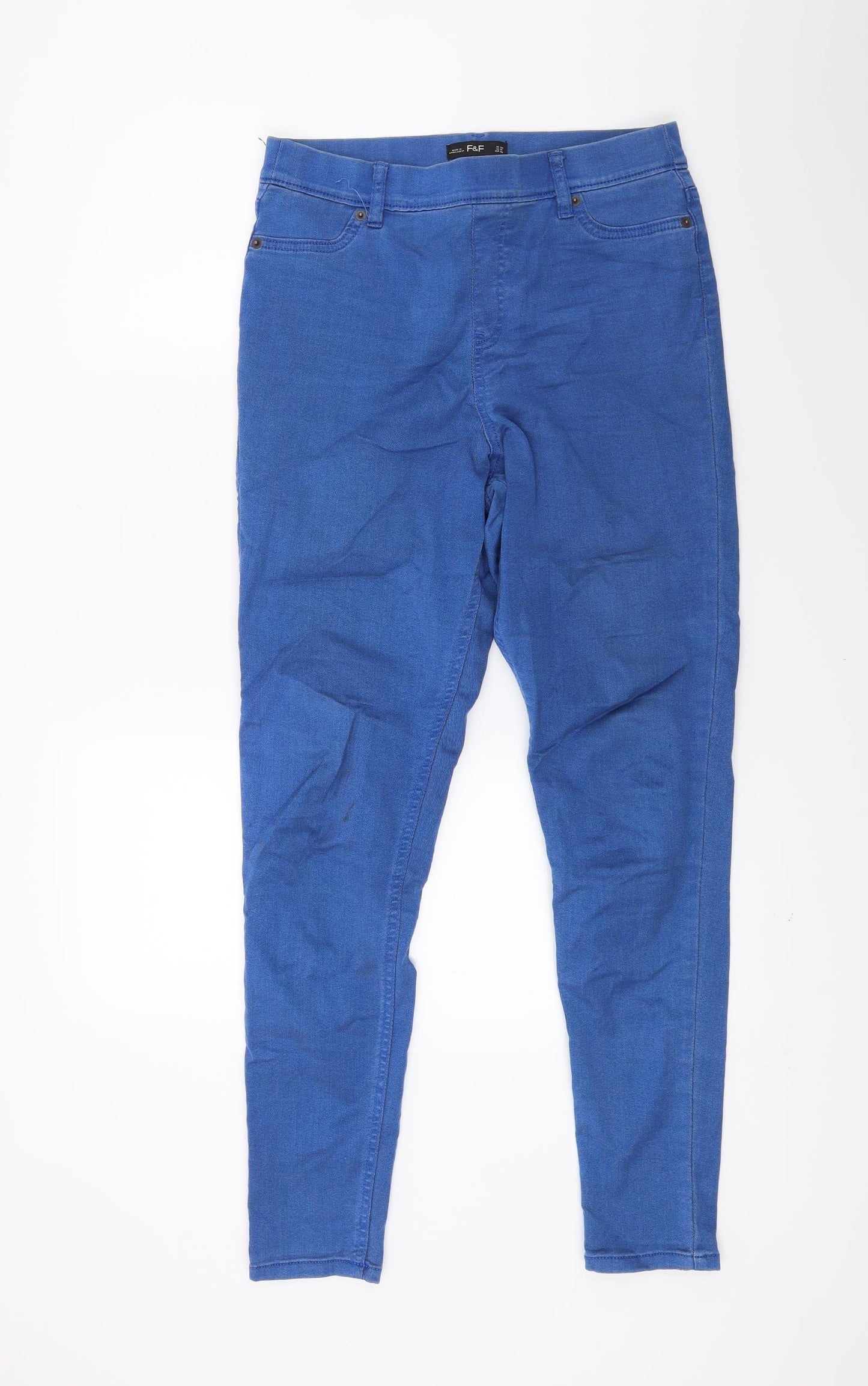 F&F Womens Blue  Denim Jegging Jeans Size 12 L27 in