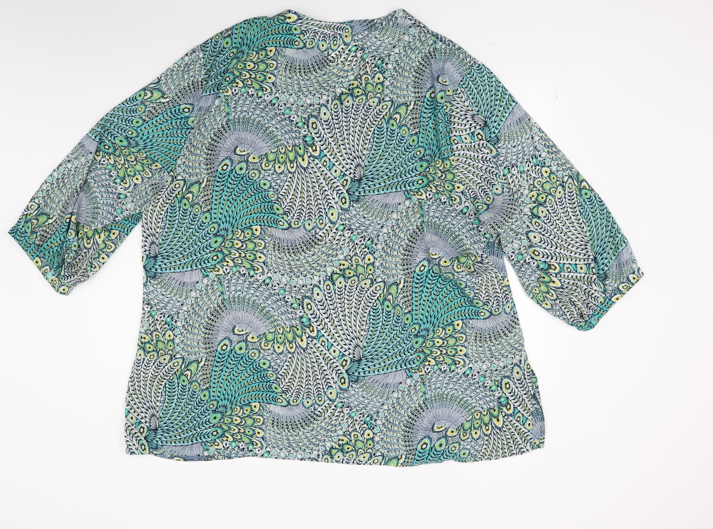 Damart Womens Green Floral  Basic Blouse Size 26