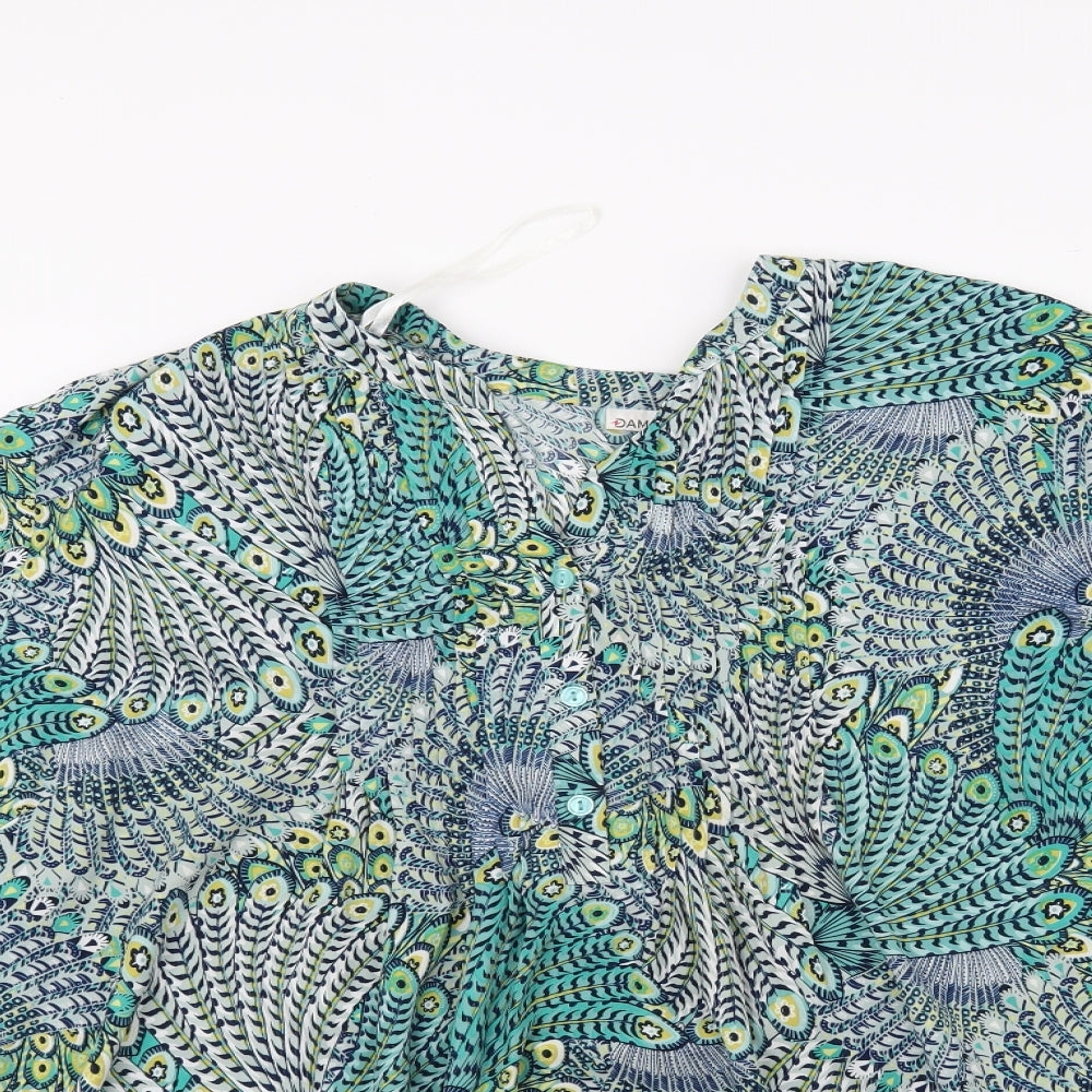 Damart Womens Green Floral  Basic Blouse Size 26