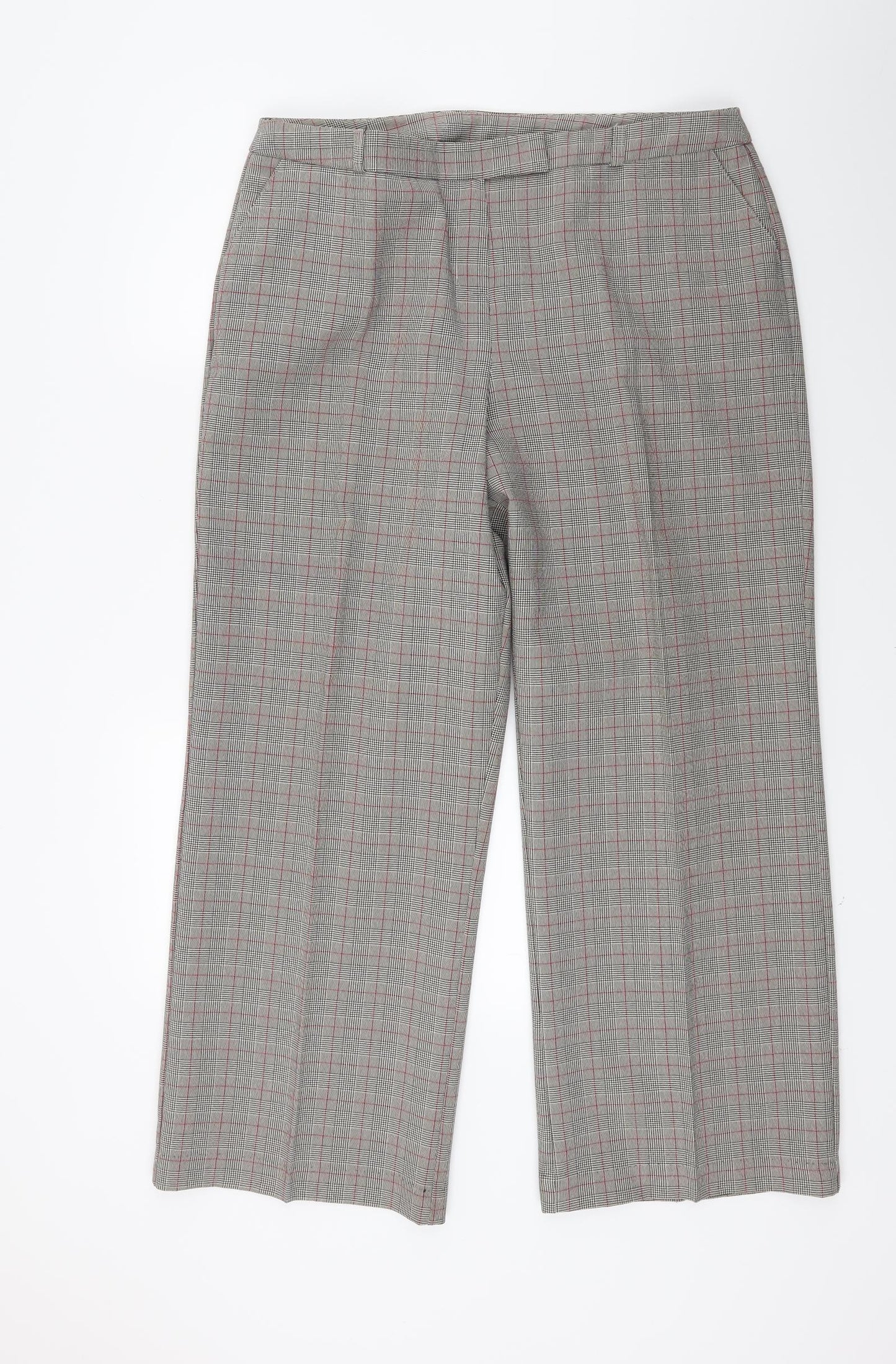 E vie Womens Brown Check  Trousers  Size 16 L26 in