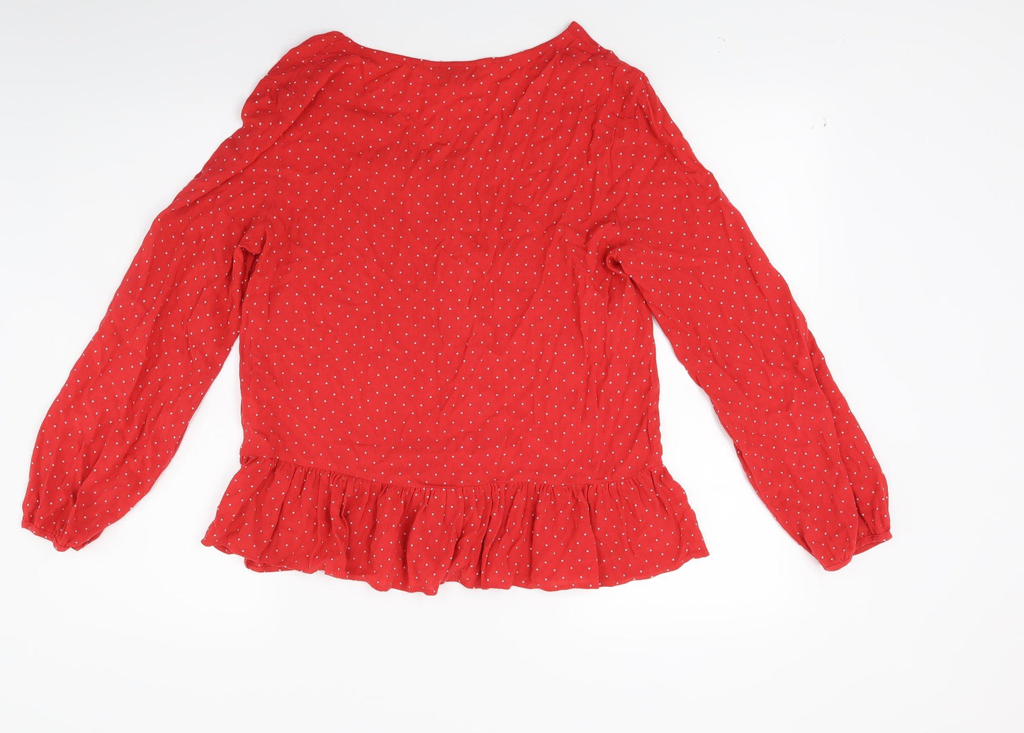 F&F Womens Red Polka Dot  Basic Blouse Size 10