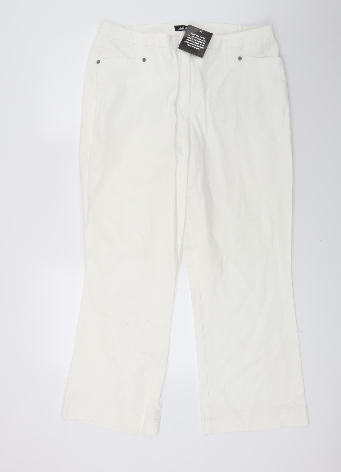 Magic Fit Womens White  Denim Bootcut Jeans Size 18 L24 in