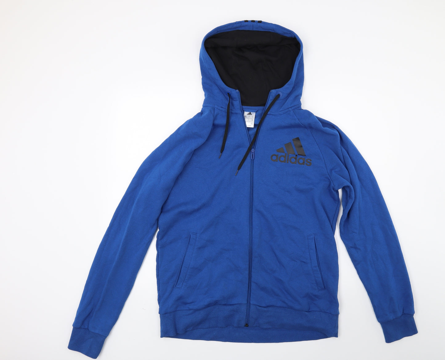 adidas Mens Blue Striped  Full Zip Hoodie Size XL