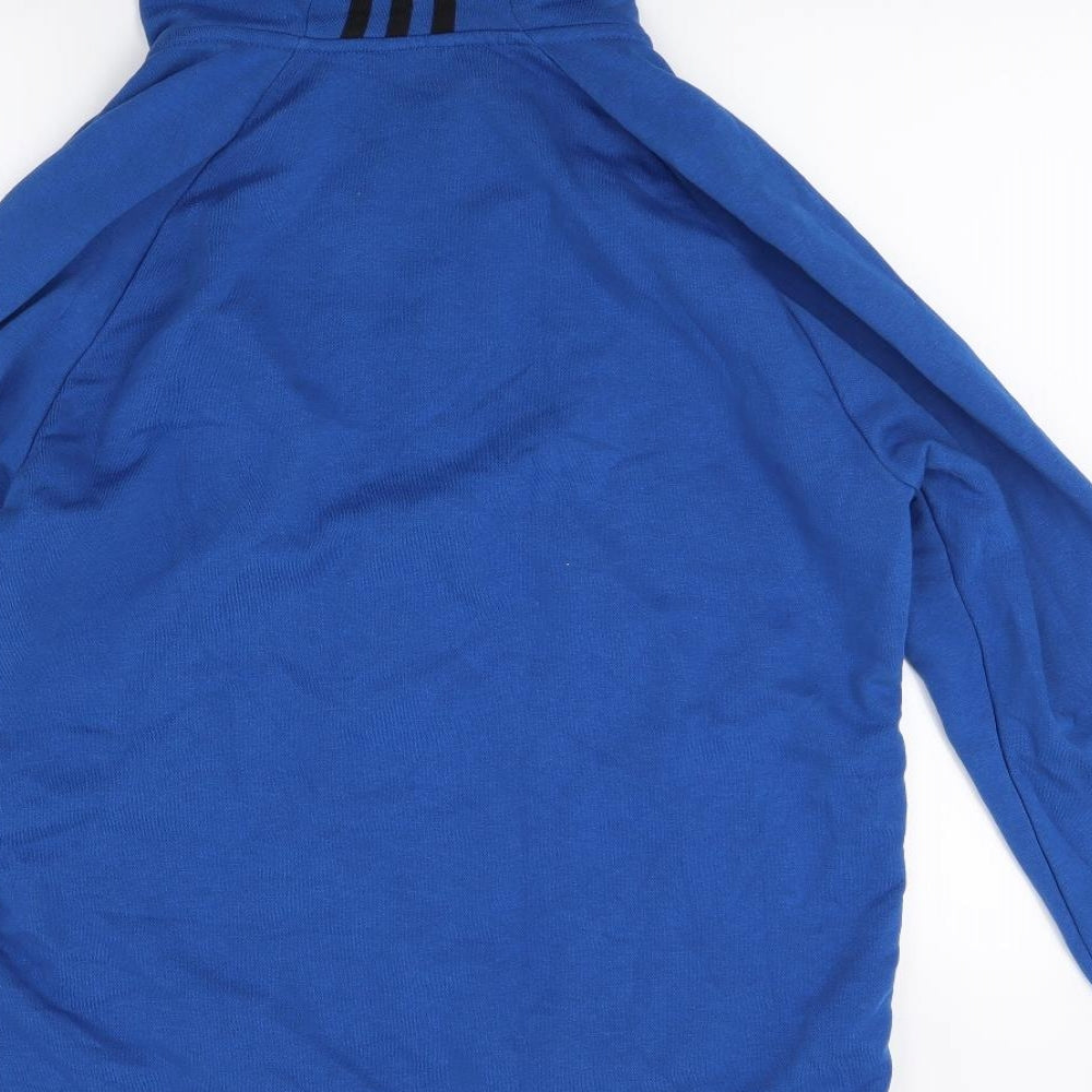 adidas Mens Blue Striped  Full Zip Hoodie Size XL