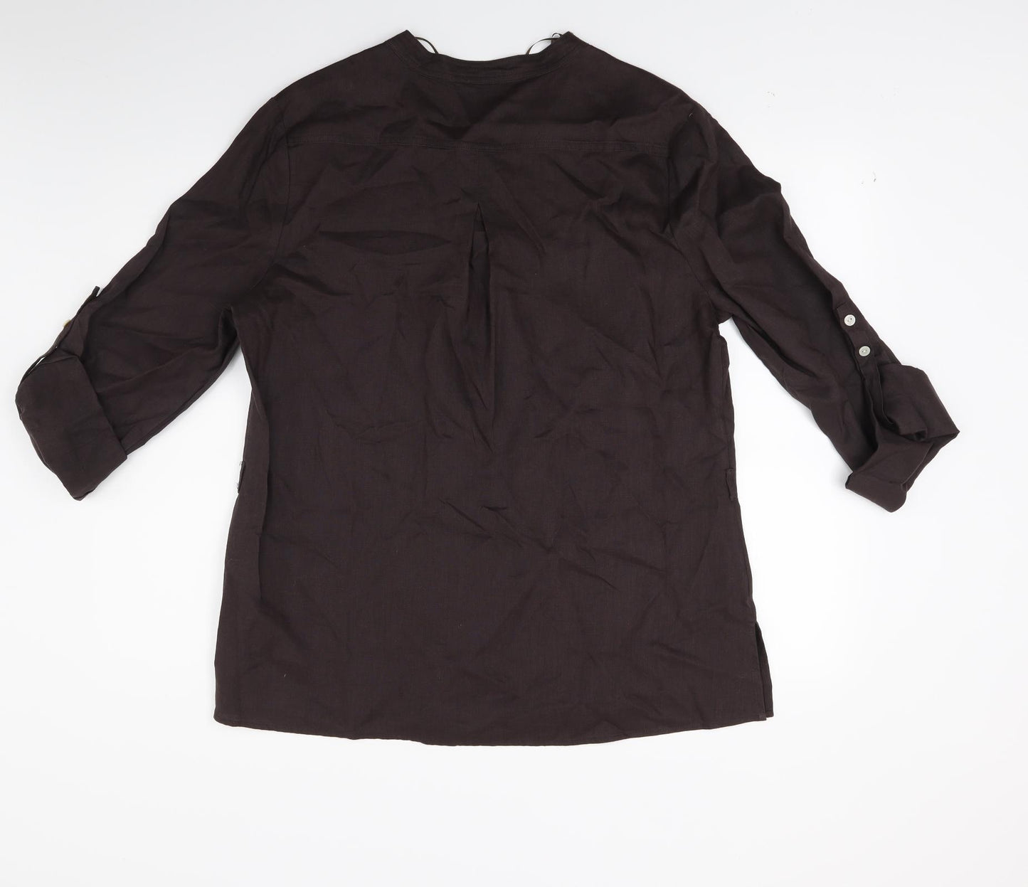 TU Womens Brown   Tunic Button-Up Size 16