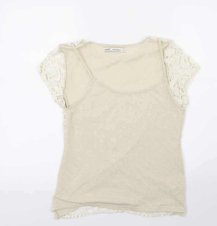 NEXT Womens Beige Basic T-Shirt Size 12