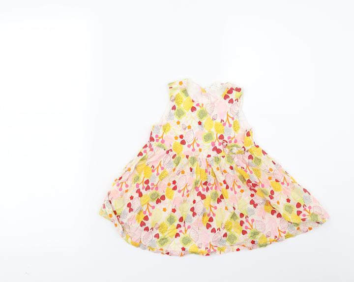 H&M Girls Yellow Floral Fit & Flare Size 6-9 Months