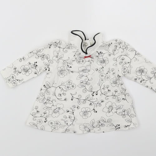Little Me Girls White Floral  Fit & Flare  Size 6-9 Months