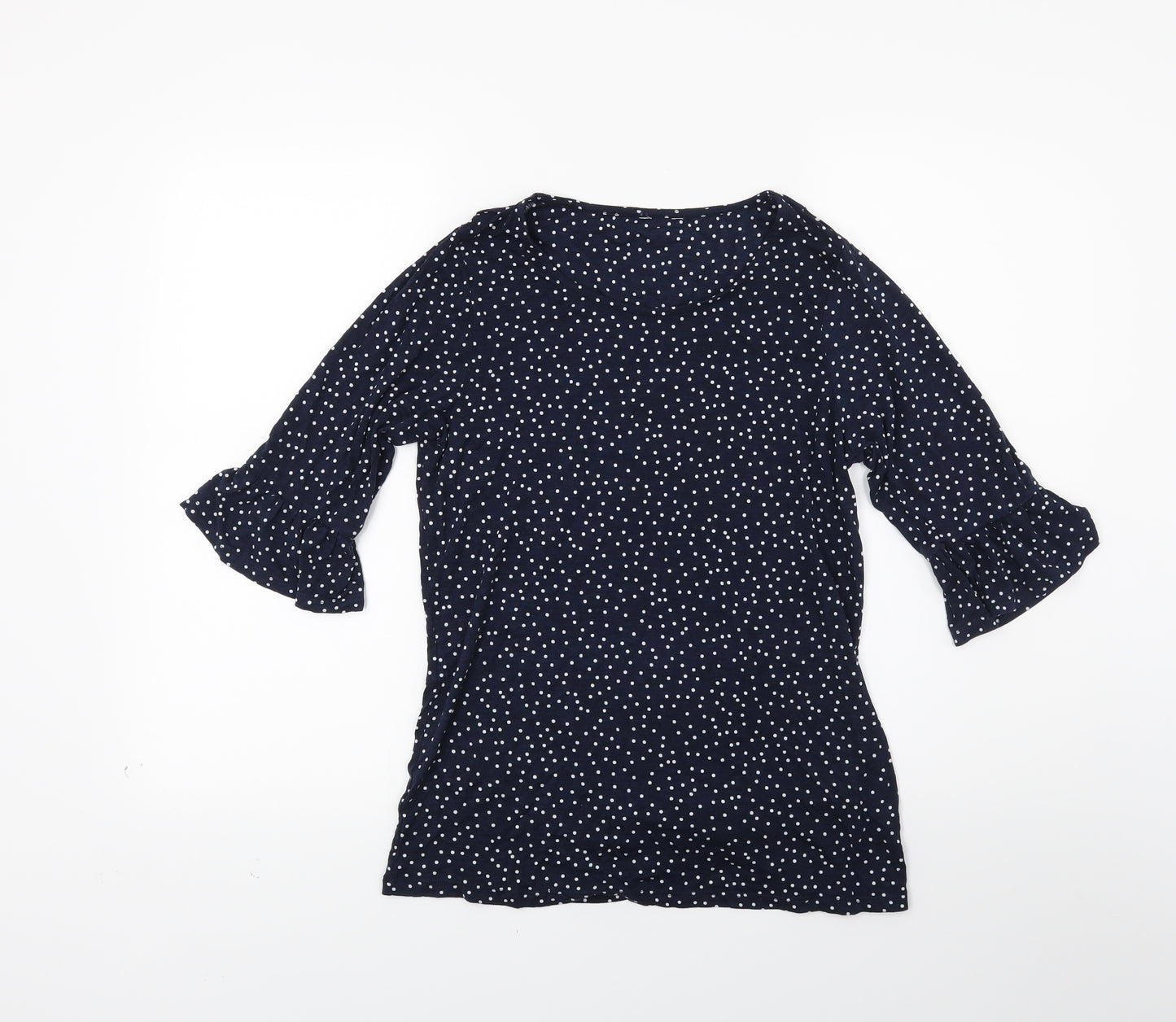 M&Co Womens Blue Polka Dot  Tunic T-Shirt Size 10