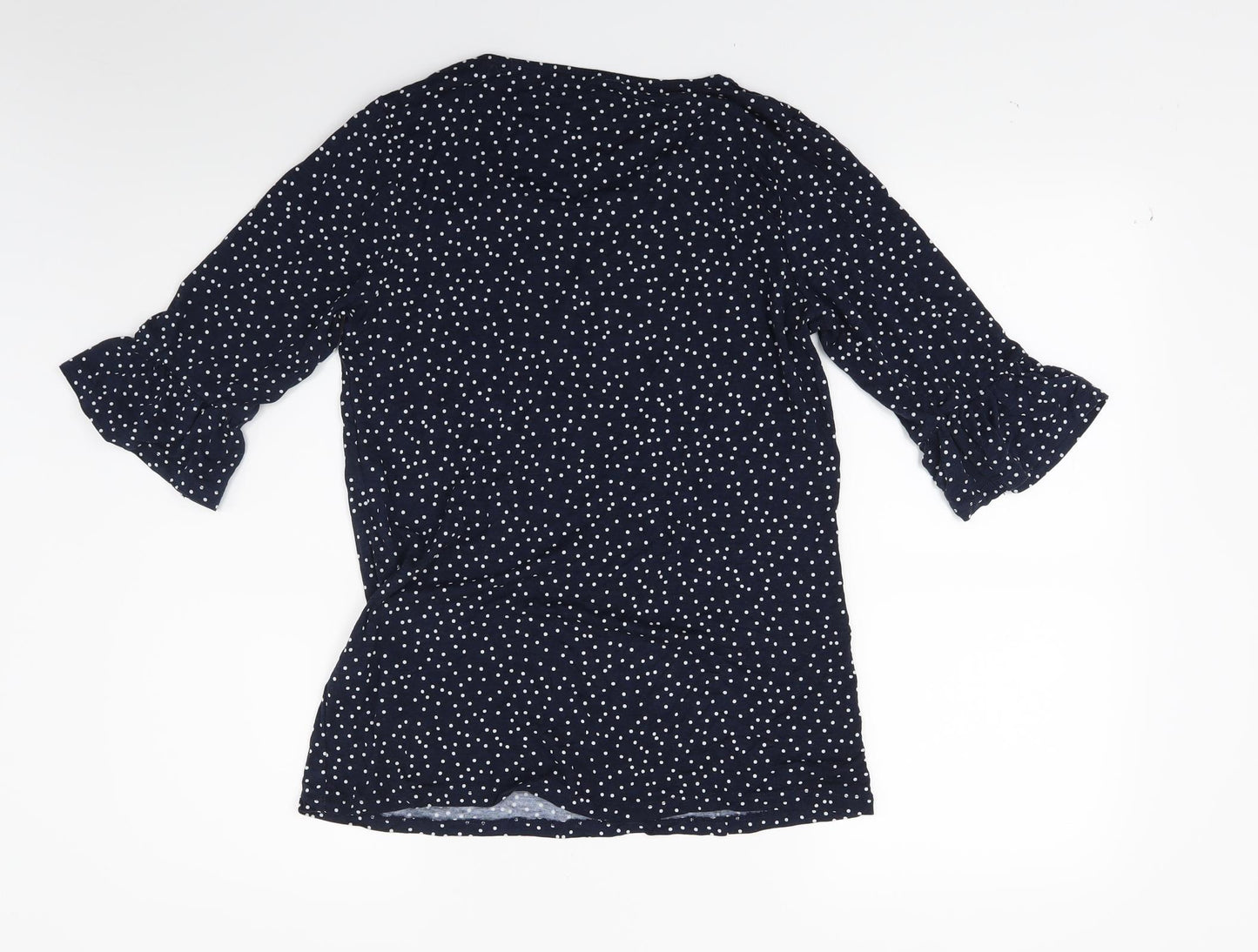 M&Co Womens Blue Polka Dot  Tunic T-Shirt Size 10