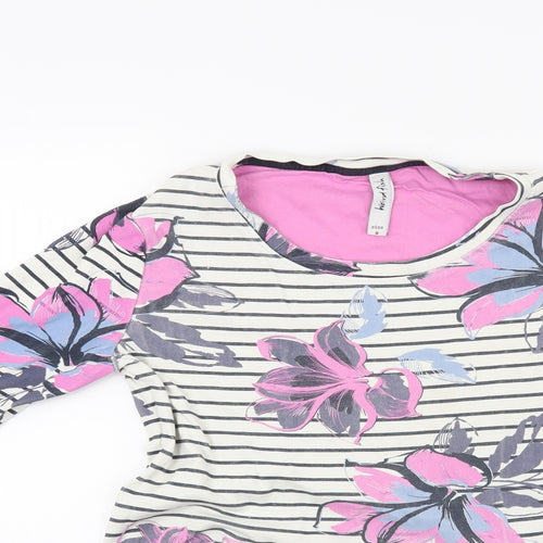 Weird Fish Womens White Floral  A-Line  Size 8