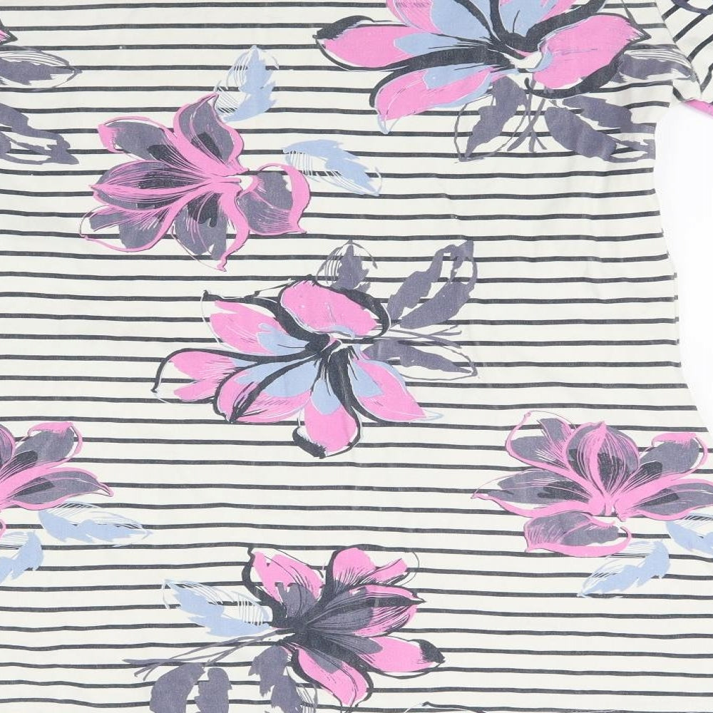 Weird Fish Womens White Floral  A-Line  Size 8