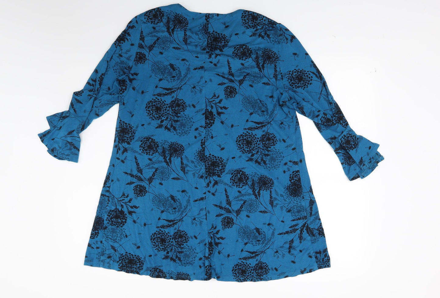 Matalan Womens Blue Floral  Tunic T-Shirt Size 14