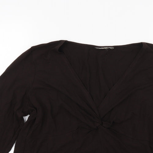 Preworn Womens Brown   Tunic Blouse Size 16