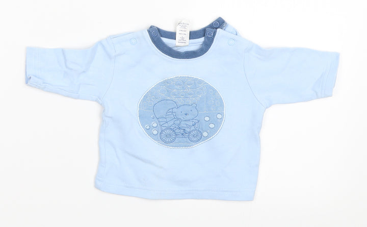 TU Boys Blue   Basic T-Shirt Size 0-3 Months