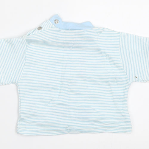 Teddy Boys Blue Striped  Basic T-Shirt Size 0-3 Months