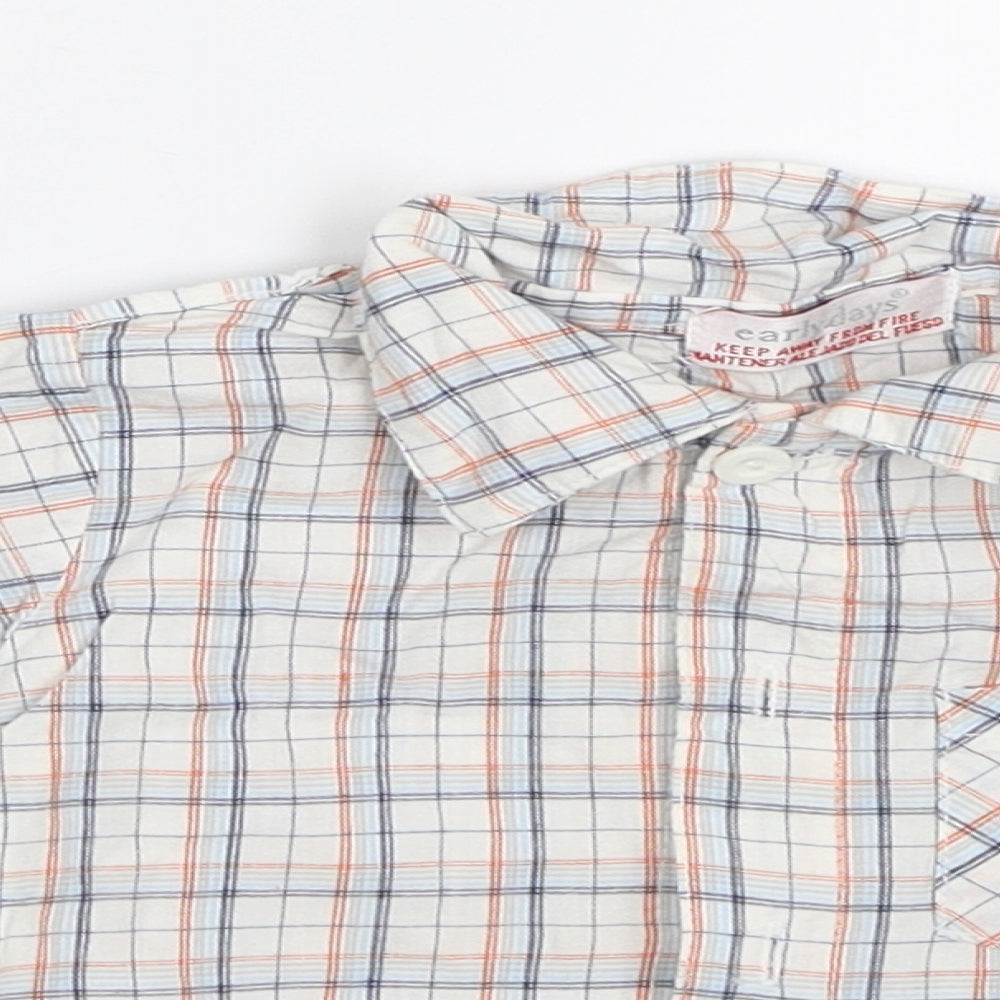 Earlydays Boys White Check  Basic Button-Up Size 0-3 Months