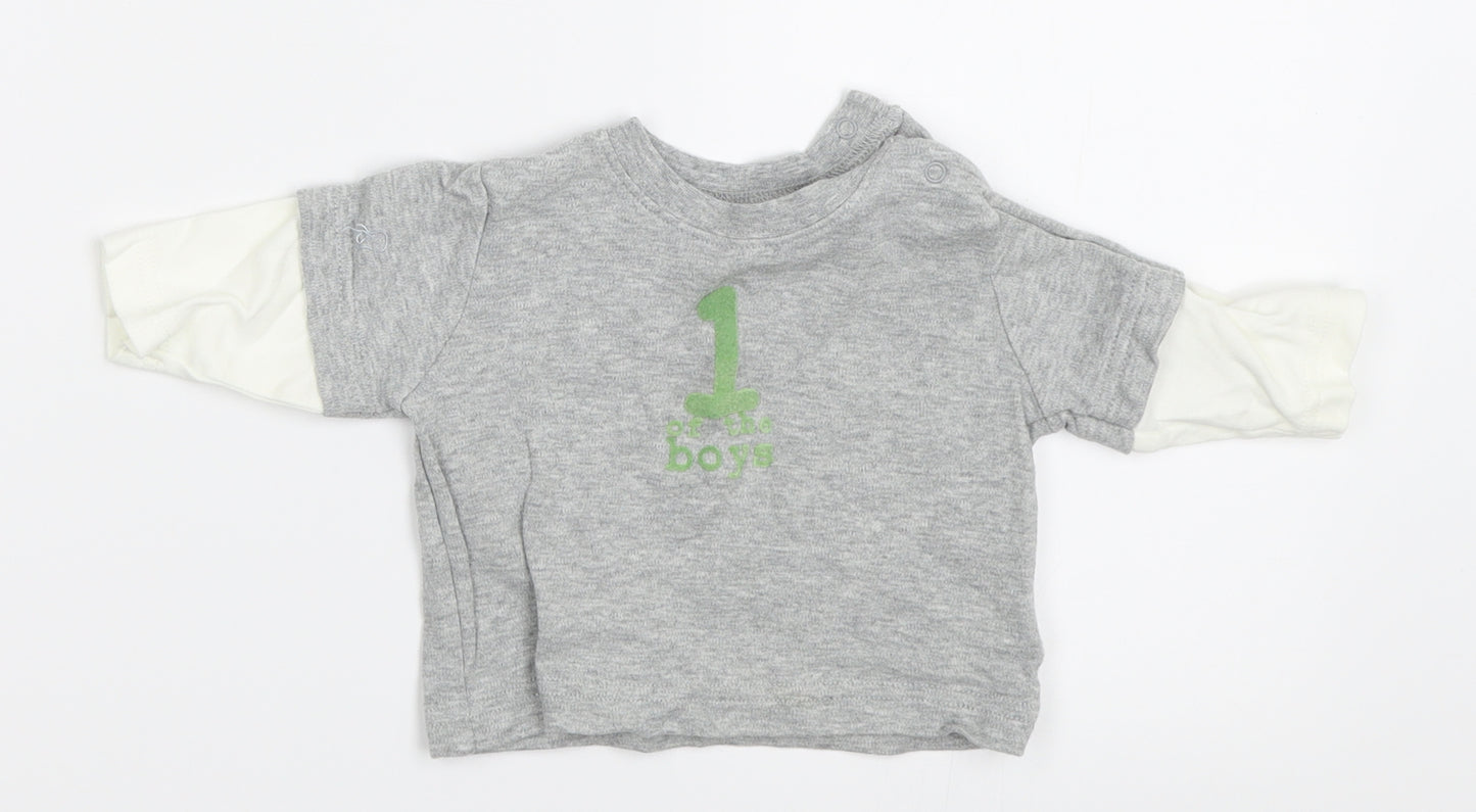 NEXT Boys Grey   Basic T-Shirt Size 0-3 Months