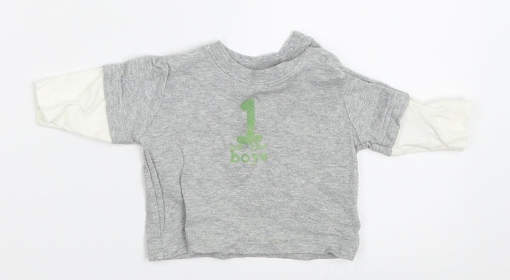 NEXT Boys Grey   Basic T-Shirt Size 0-3 Months