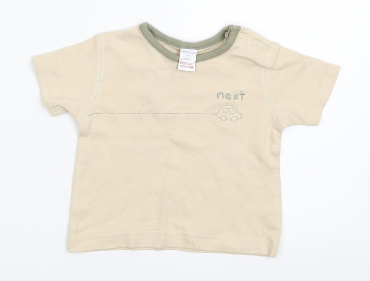 NEXT Boys Beige Basic T-Shirt Size Newborn