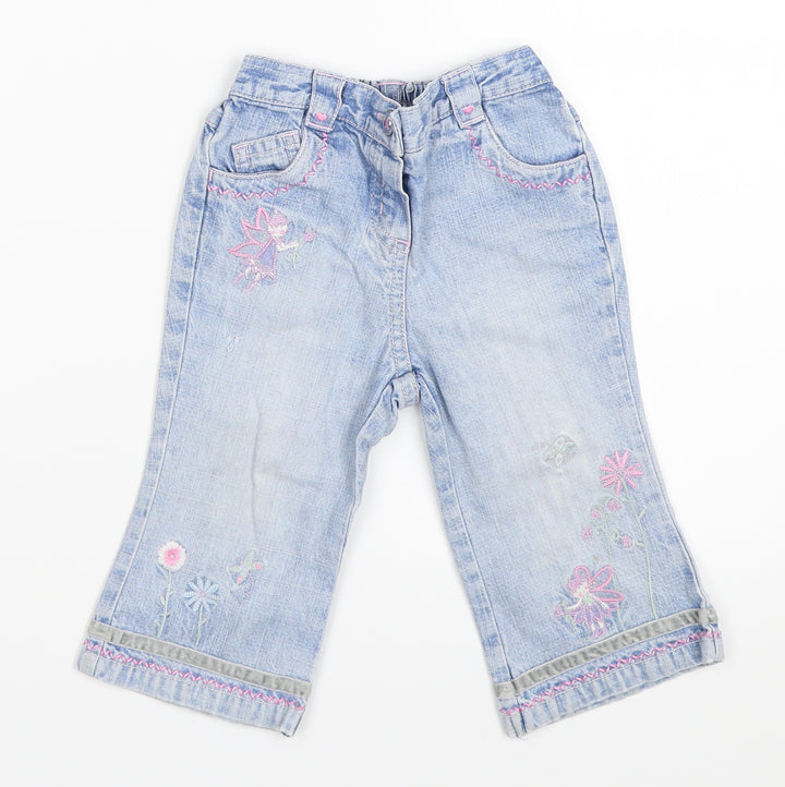 NEXT Girls Blue  Denim Capri Jeans Size 6-9 Months