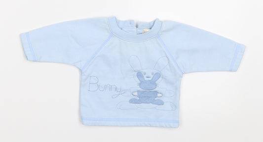 Front view of Tiny Ted boys’ blue basic t-shirt size newborn