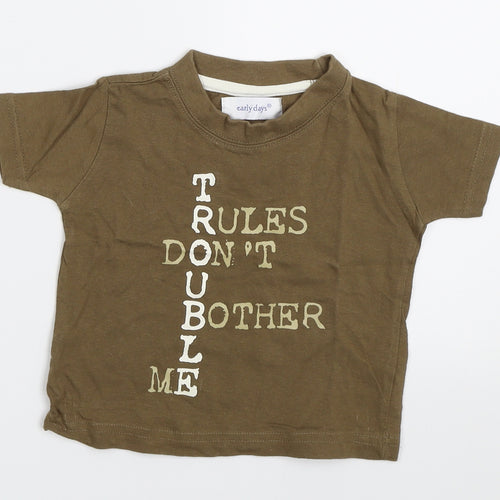 Earlydays Boys Brown   Basic T-Shirt Size 6-9 Months