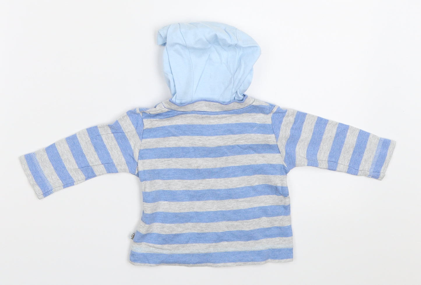 Mothercare Boys Blue Striped  Basic T-Shirt Size 3-6 Months