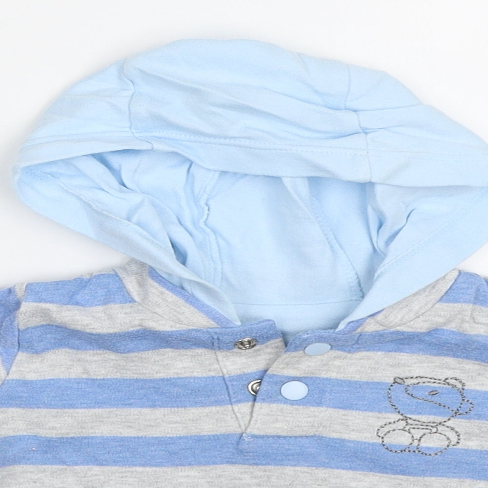 Mothercare Boys Blue Striped  Basic T-Shirt Size 3-6 Months