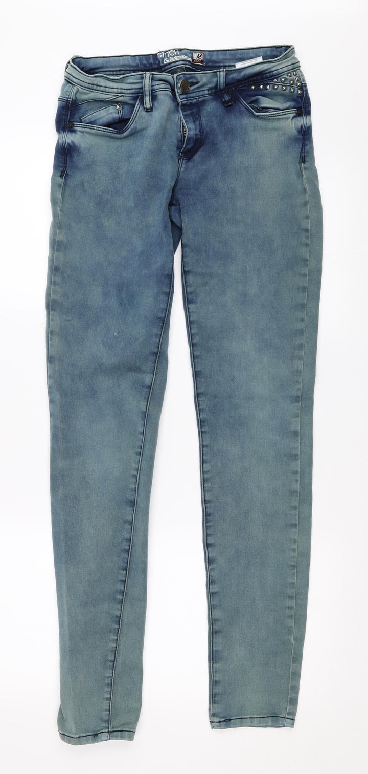 Stitch & Soul Womens Blue Denim Skinny Jeans Size M L32 in